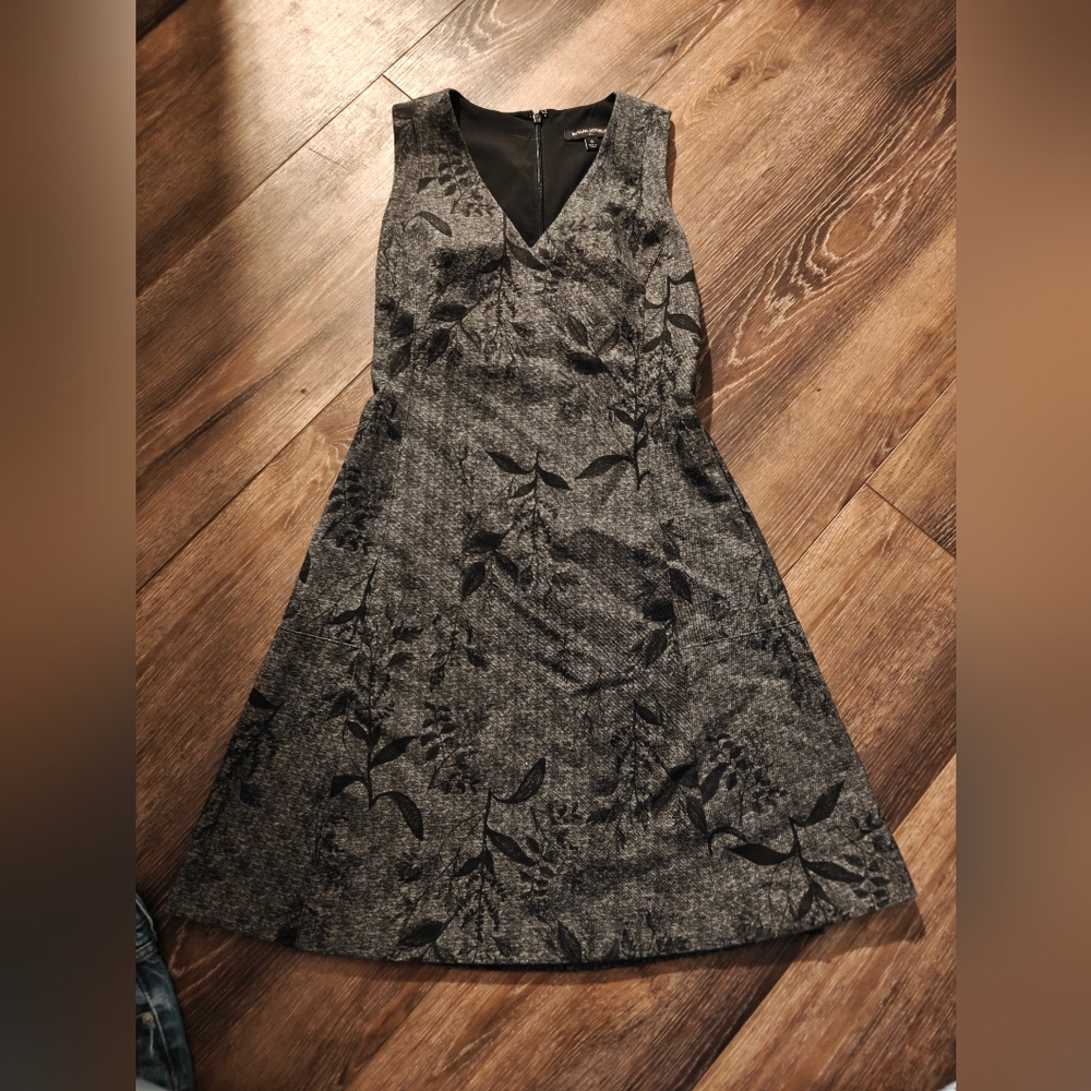 Banana Republic Charcoal Floral Midi Dress